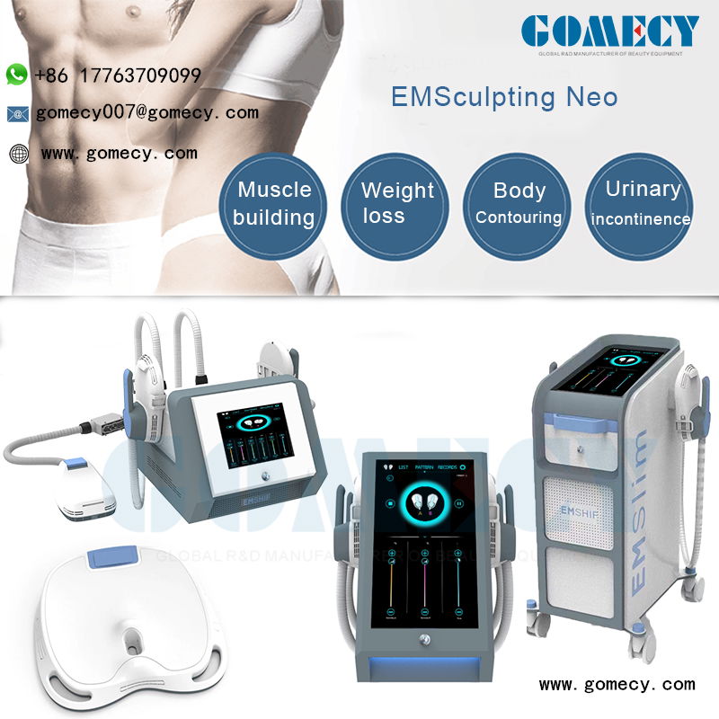 GOMECY 2021 hiemt rf muscles stimulate tesla emslim 4 heads for buttock body and 3
