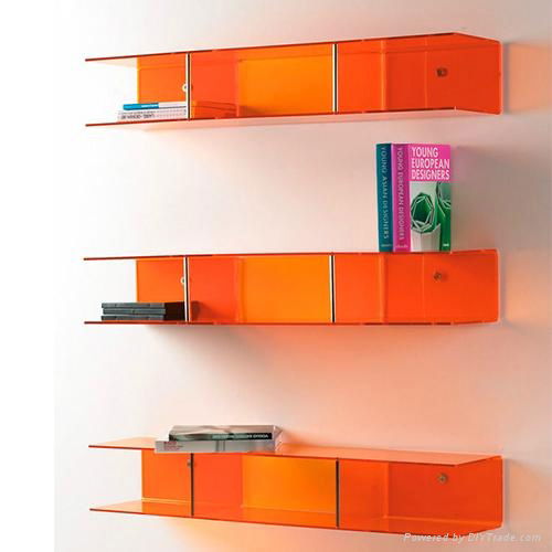 Colorful Acrylic Display Cases on Wall Mounted Display Shelf 5