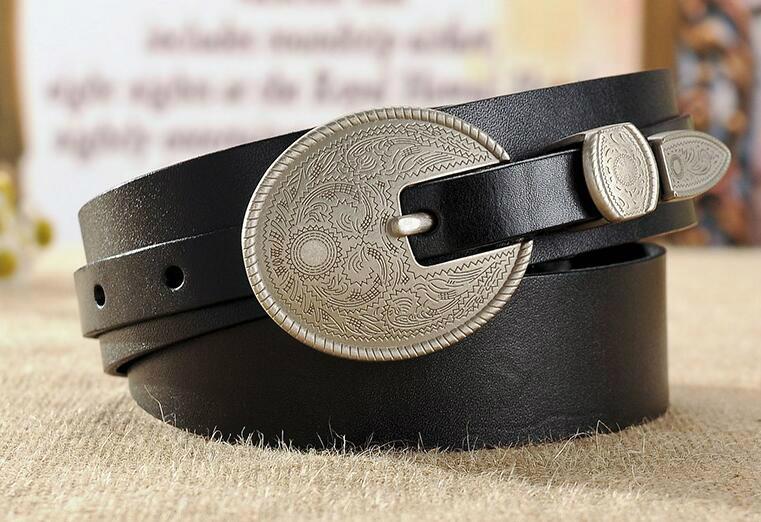 pu leather fahion lady belts with anique hardware