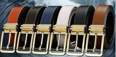 reversible buckle fake leather belt