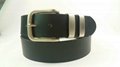 casual leather man belt with doubel loops