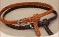 genuine leather braid knit belt