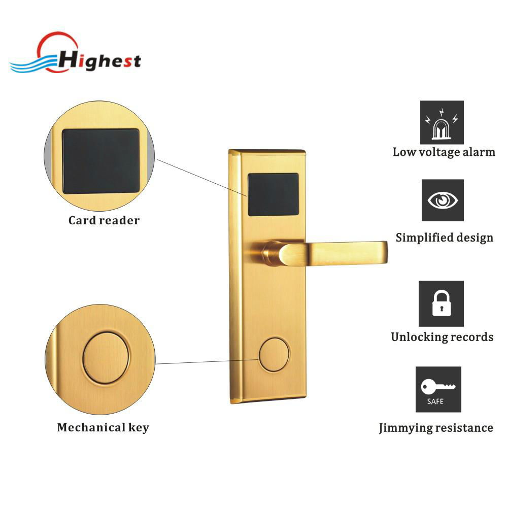 2015 New stainless steel High Quality Electronic RFID card hotel door lock 5