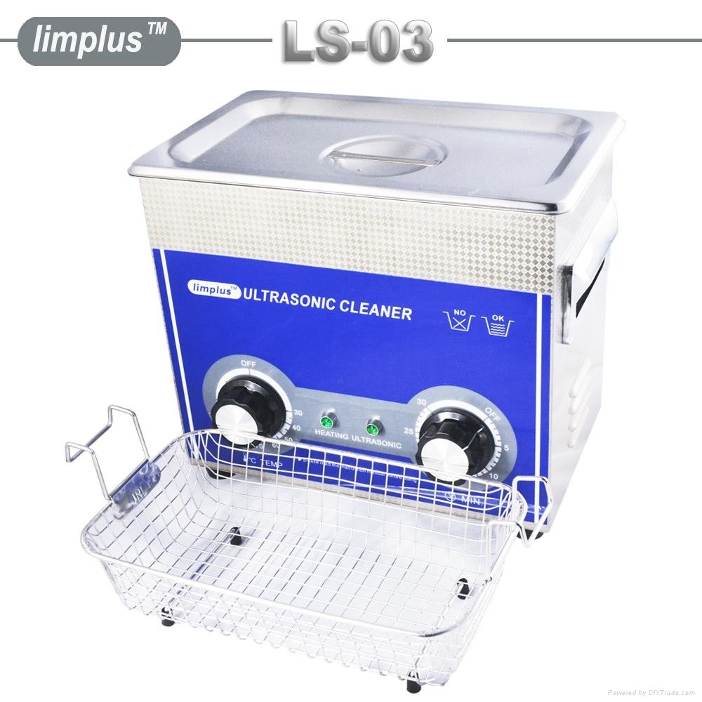 Limplus knob control ultrasonic cleaner with timer and heater 3liter 2