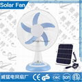 12V Solar  DC Fan WIth led light  rechargeable fan hot sell in 2016 