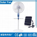 12V Solar ac/dc fan Rechargeable  Stand Fan with LED light