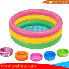 Red, Yellow, and Green Ringed Round Inflatable Baby Swimming Pool