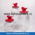 3pcs glass canister set with ceramic lid