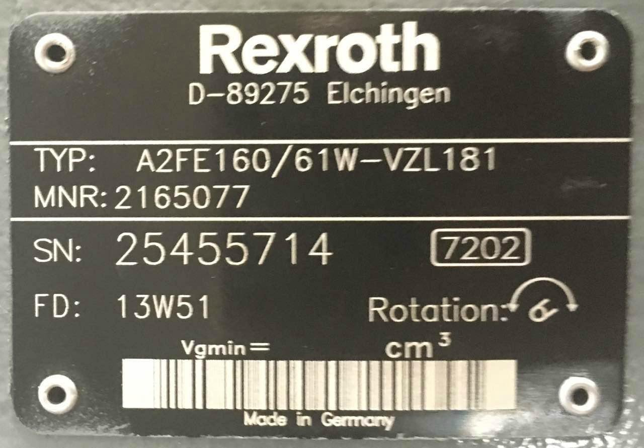 原装rexroth力士乐A2FE160/61W液压马达现货 2