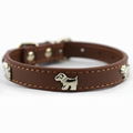 PU dog collars with dog tag accessories