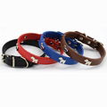 PU dog collars with dog tag accessories  4