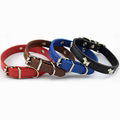 PU dog collars with dog tag accessories  5
