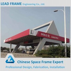 Metal roof space truss structure petrol station