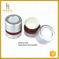 Plastic round with mirror make up loose powder jar empty case 3