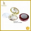 Shinny round with mirror empty compact powder case for cosmetic make up