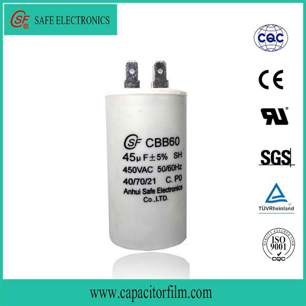 metallizd polypropylene film column type plactic acse ac motor  cbb60 capacitor  5