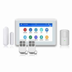 tft full touch screen wireless wifi gsm 3g 4g tuya home alarm system