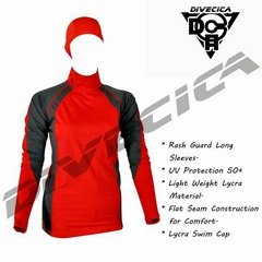 Lycra cap long sleeves UV protection men swimwear rash guard