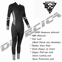 2016 New design all black SBR neoprene wetsuit for women diving