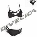 Fashion Hollowed Straps 2-pieces Sexy Low Cup Bikini Lady Swimsuit