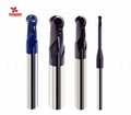 HRC 65 Degree 2flutes Taiwan Solid Carbide Long Neck Ball Nose for steel