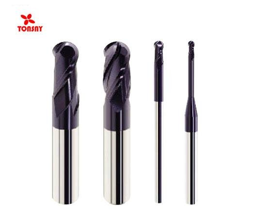 HRC55  Taiwan Solid Carbide Small Shank Ball Nose End Mill for Steel