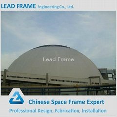 galvanized prefabricated steel space frame structure dome coal storage