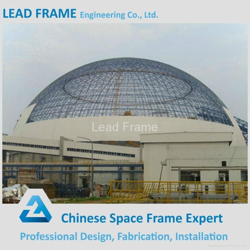 galvanized prefabricated steel space frame structure dome coal storage 2