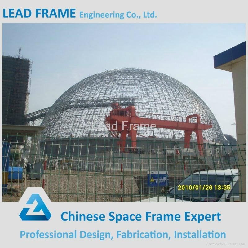 galvanized prefabricated steel space frame structure dome coal storage 5