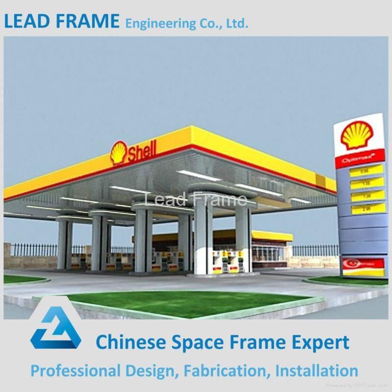  high level steel structure gas station canopy