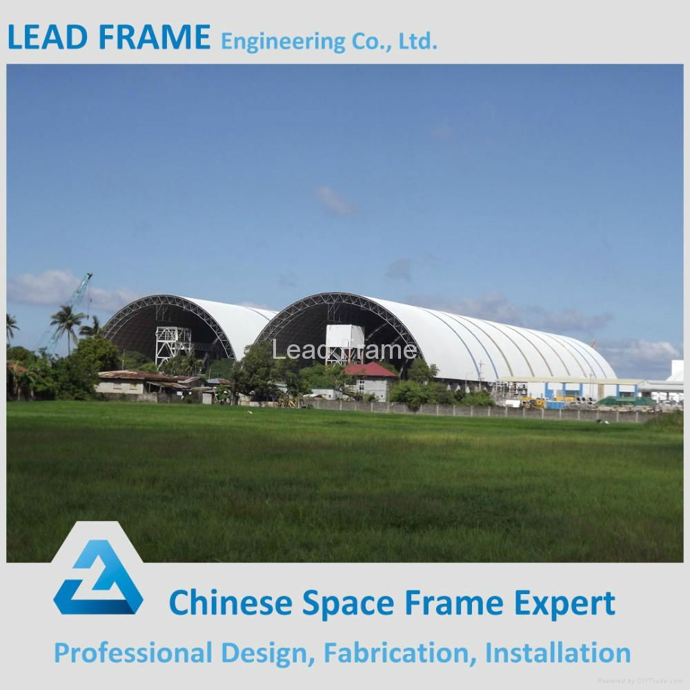 secure steel structure space frame coal shed