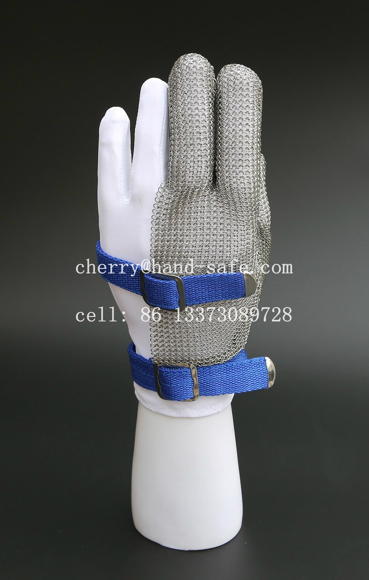 Three fingers cut resistant gloves with textile strap 2