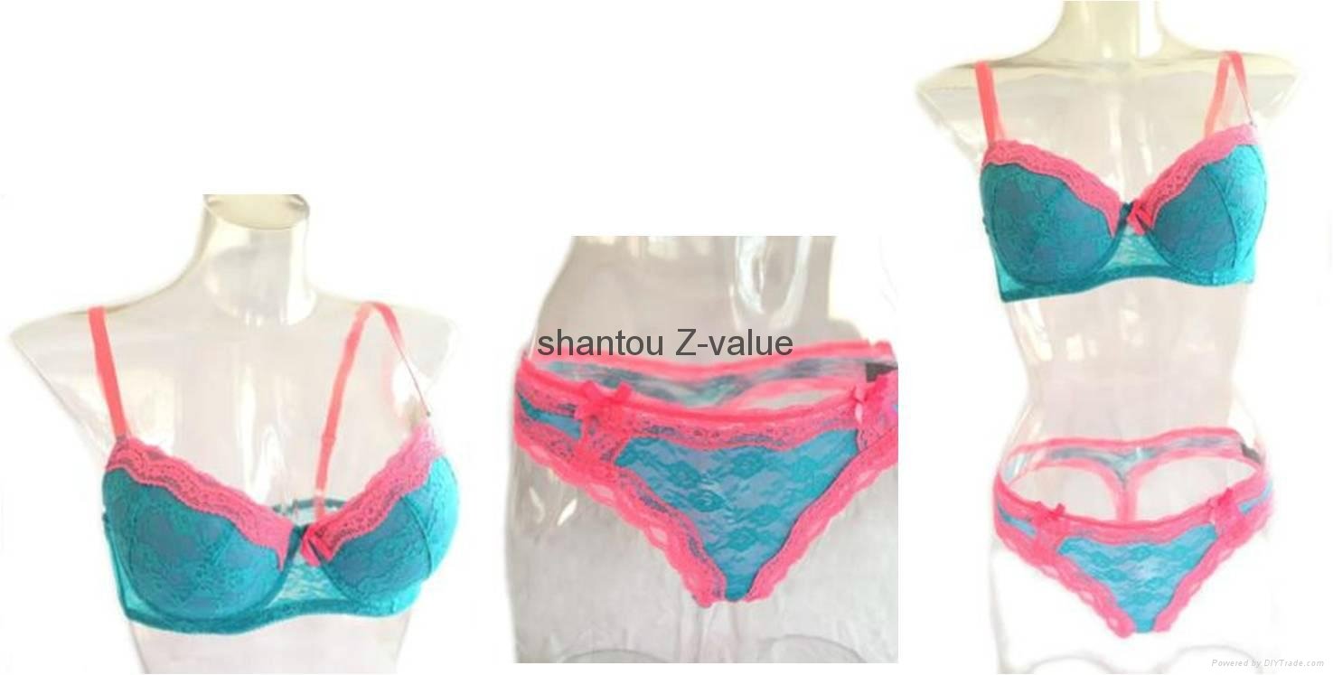 2016 Hot sale ladies lace panty and bra sets i
