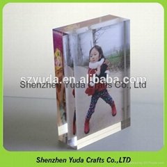 Acrylic photo frame block clear lucite photo display 