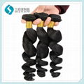 100% Human loose wave jet black hair 2