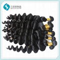 100% Human loose wave jet black hair 3