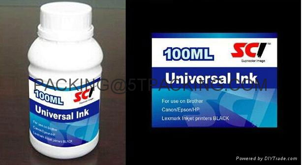 Plastic universal ink bottle labels with chemical proof