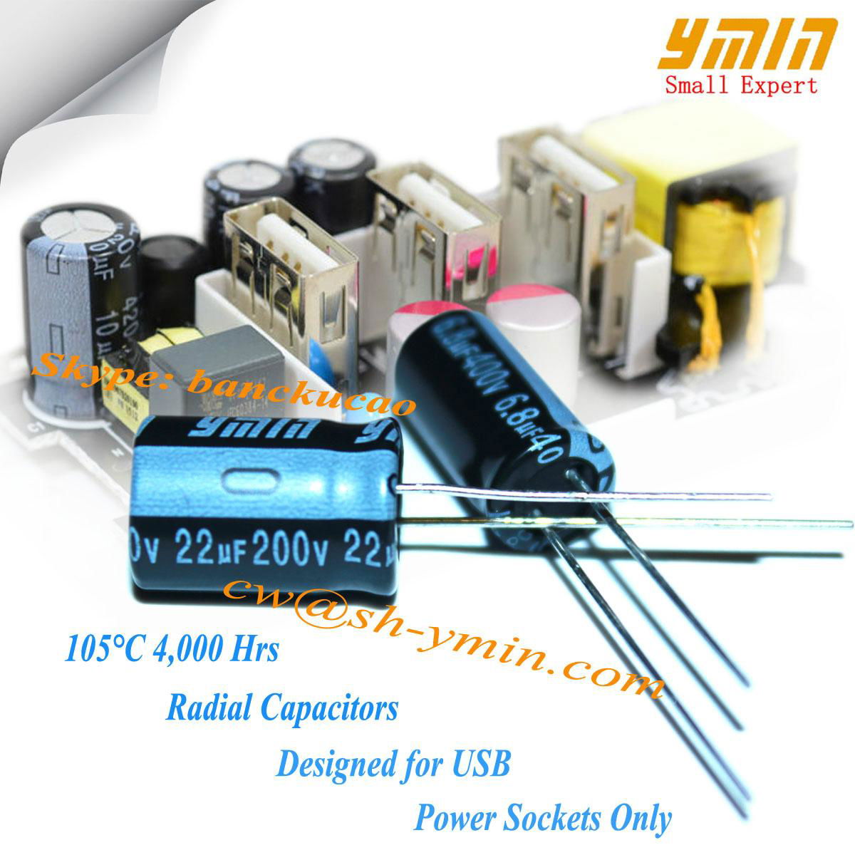 22uF 200V Capacitors Radial Electrolytic Capacitors for LED Driver RoHS