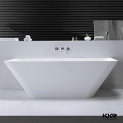 Acrylic solid surface soaking bathtub black freestanding bath