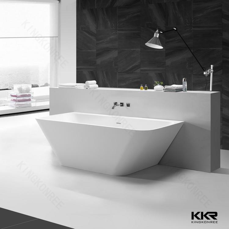 Top quality CE SGS freestanding solid surface soaking bathtub 2