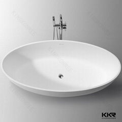 Hotel use freestanding bathtub stone resin matt white