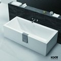 Construction material solid surface white matt stone bathtub 5
