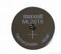 UL MSDS Approval Maxell ML2016 lithium 3V rechargeable button cell battery 1