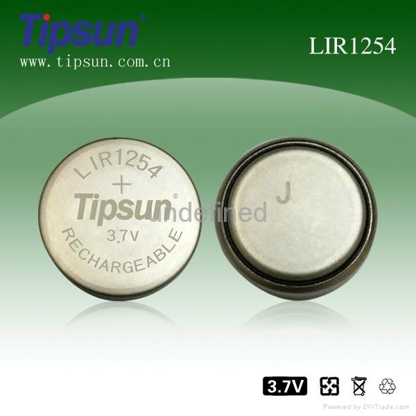 3.7V Tipsun LIR1254 LI-ION button cell battery for buletooth headset