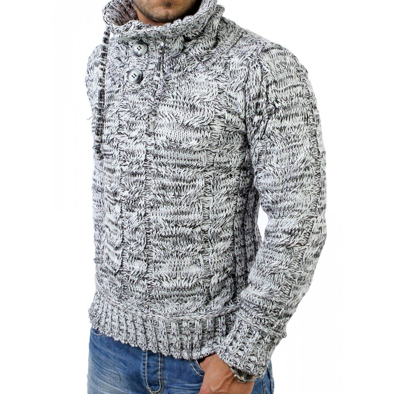  TUSK- Huge Collar Grobstrick Winter Pullover RS-3960