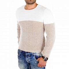 TUSK- Strickpullover  Colorblock Rundhals Pullover TZ-16474