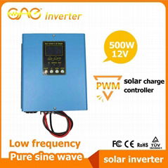 HSI 500W Pure sine wave low frequency solar inverter bulit-in PWM solar charge c