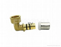 Brass pex compression elbow (SS socket)