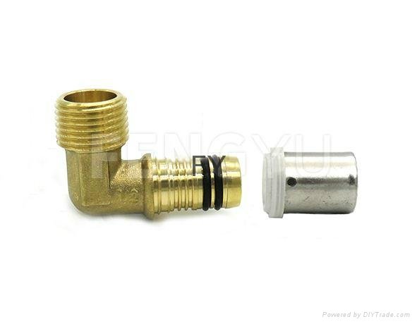 Brass pex compression elbow (SS socket) 4