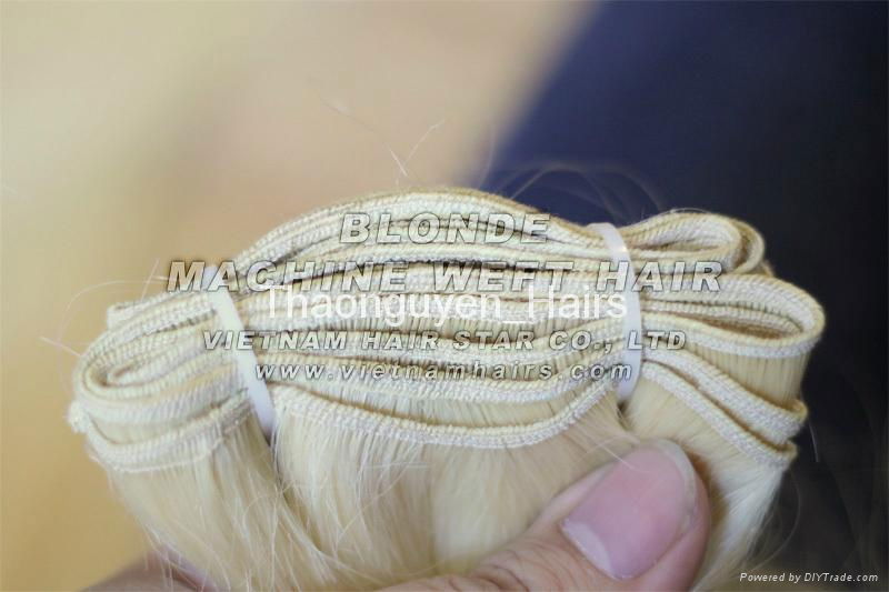 Color weft human hair 
